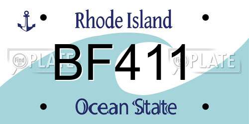 BF411 Rhode Island License Plate