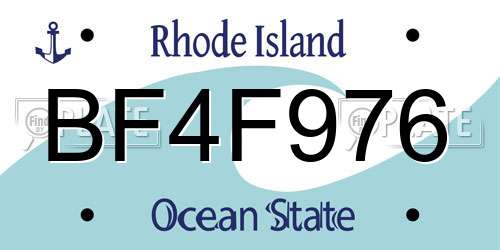 BF4F976 Rhode Island License Plate