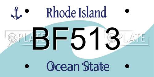 BF513 Rhode Island License Plate