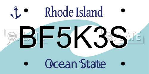 BF5K3S Rhode Island License Plate
