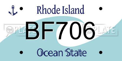 BF706 Rhode Island License Plate