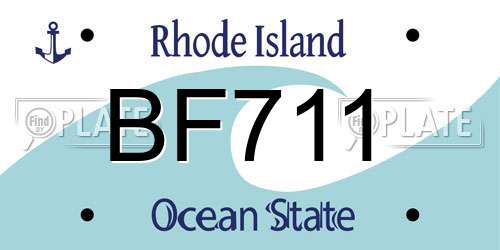 BF711 Rhode Island License Plate