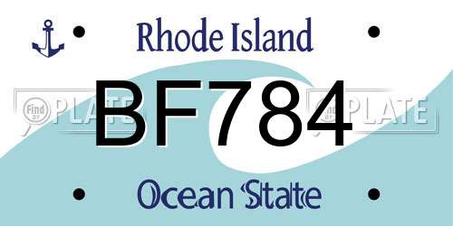 BF784 Rhode Island License Plate