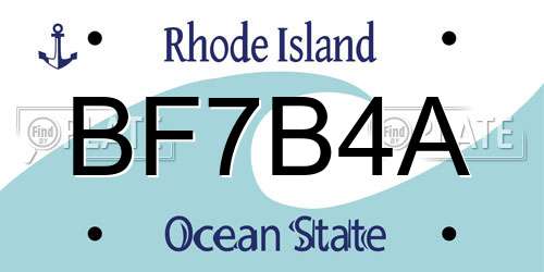 BF7B4A Rhode Island License Plate