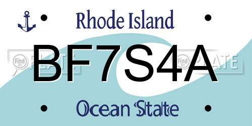 BF7S4A Rhode Island License Plate