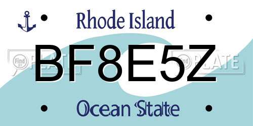 BF8E5Z Rhode Island License Plate
