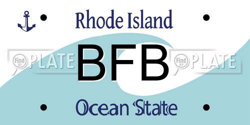 BFB Rhode Island License Plate