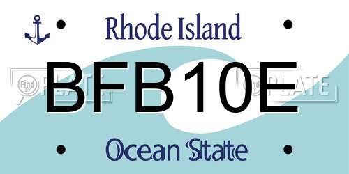 BFB10E Rhode Island License Plate