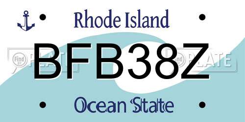 BFB38Z Rhode Island License Plate