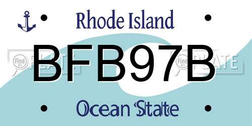 BFB97B Rhode Island License Plate