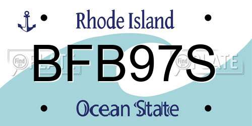 BFB97S Rhode Island License Plate