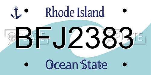 BFJ2383 Rhode Island License Plate