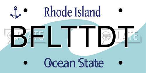 BFLTTDT Rhode Island License Plate