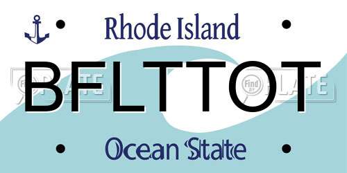 BFLTTOT Rhode Island License Plate