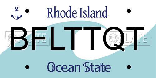 BFLTTQT Rhode Island License Plate