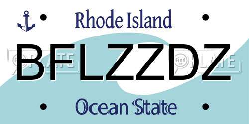 BFLZZDZ Rhode Island License Plate