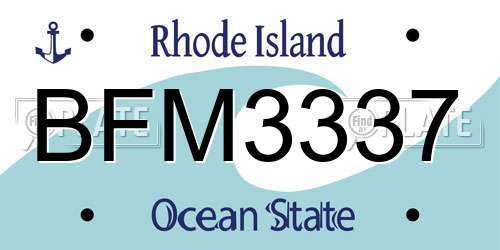 BFM3337 Rhode Island License Plate