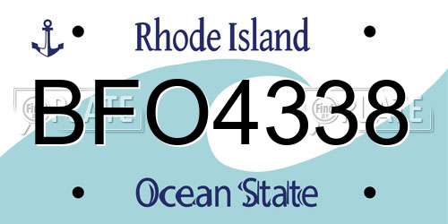 BFO4338 Rhode Island License Plate