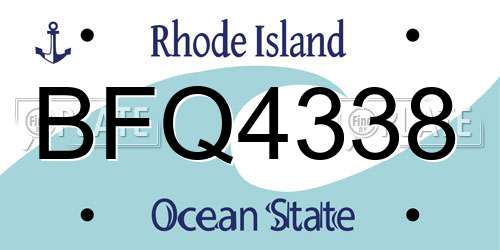 BFQ4338 Rhode Island License Plate