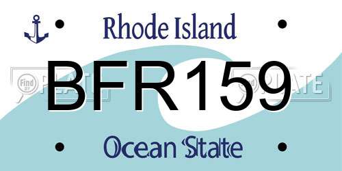 BFR159 Rhode Island License Plate