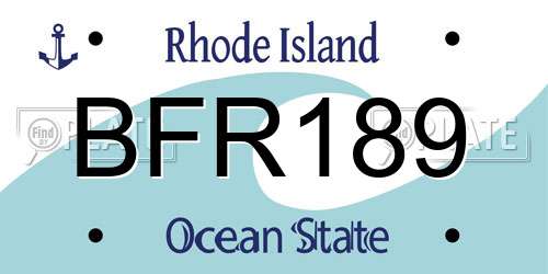 BFR189 Rhode Island License Plate