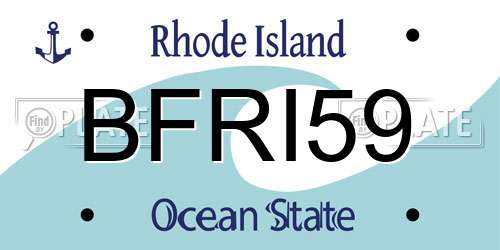 BFRI59 Rhode Island License Plate