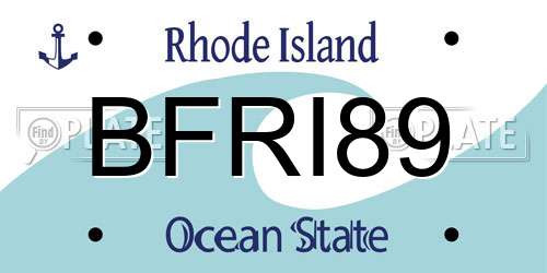BFRI89 Rhode Island License Plate
