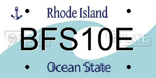 BFS10E Rhode Island License Plate