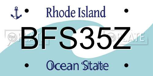 BFS35Z Rhode Island License Plate