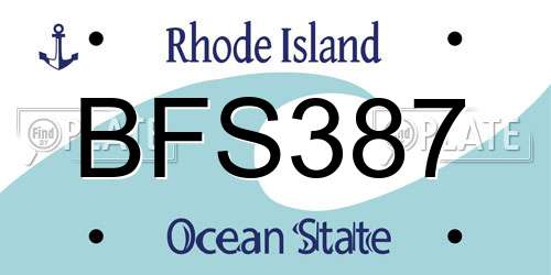 BFS387 Rhode Island License Plate