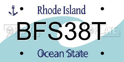 BFS38T Rhode Island License Plate