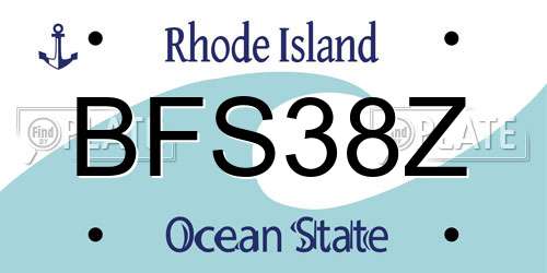 BFS38Z Rhode Island License Plate