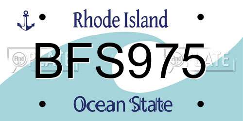 BFS975 Rhode Island License Plate