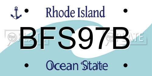 BFS97B Rhode Island License Plate