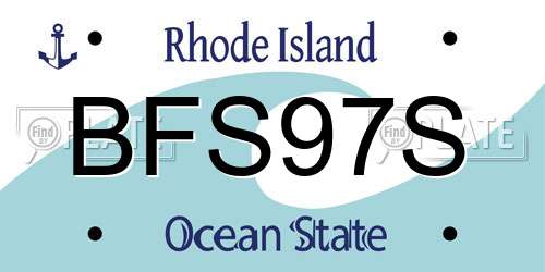 BFS97S Rhode Island License Plate