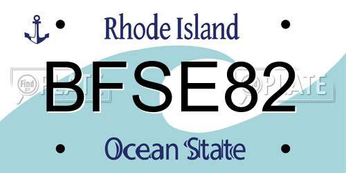 BFSE82 Rhode Island License Plate
