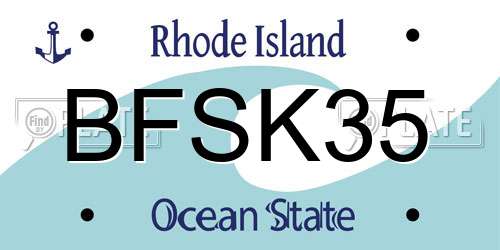 BFSK35 Rhode Island License Plate