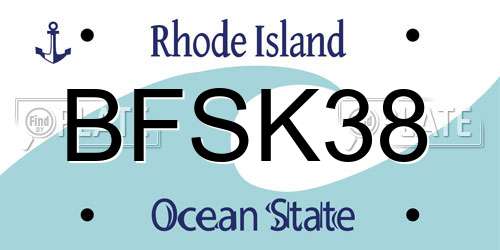 BFSK38 Rhode Island License Plate