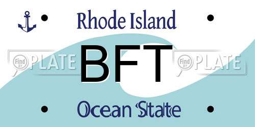 BFT Rhode Island License Plate