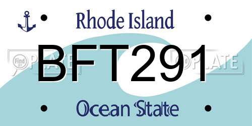 BFT291 Rhode Island License Plate