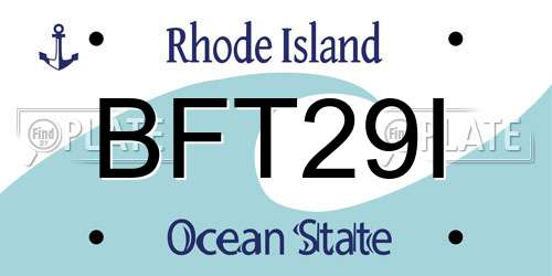 BFT29I Rhode Island License Plate