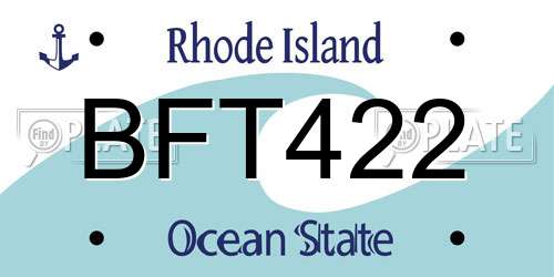 BFT422 Rhode Island License Plate