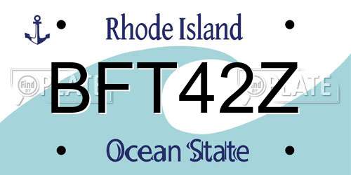 BFT42Z Rhode Island License Plate