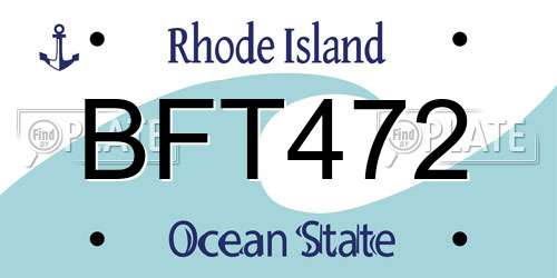 BFT472 Rhode Island License Plate
