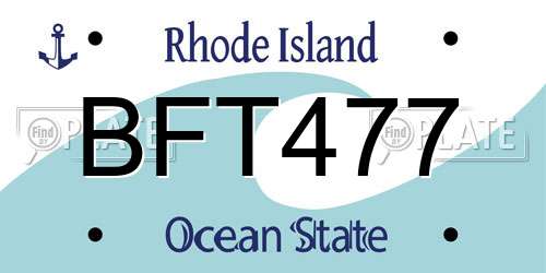 BFT477 Rhode Island License Plate