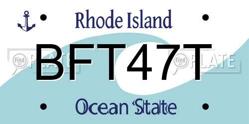 BFT47T Rhode Island License Plate