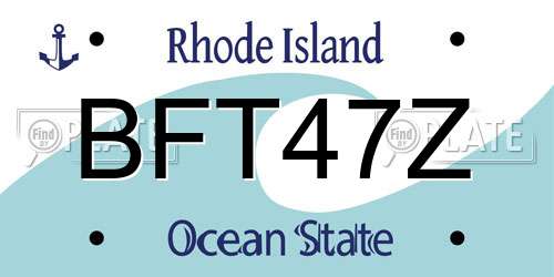 BFT47Z Rhode Island License Plate