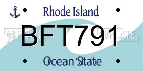 BFT791 Rhode Island License Plate