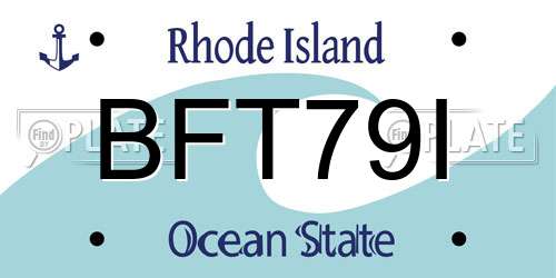 BFT79I Rhode Island License Plate