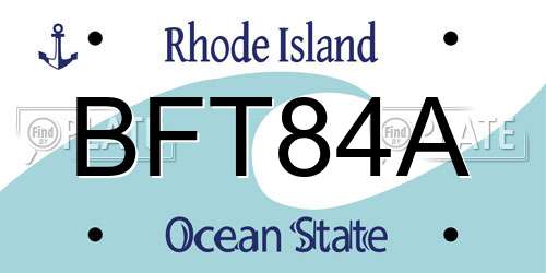 BFT84A Rhode Island License Plate